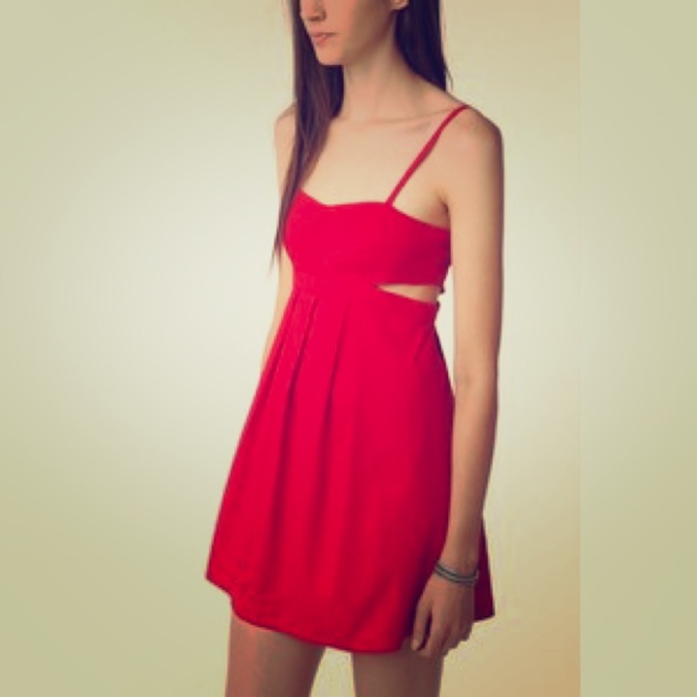 Sparkle and Fade red dress with cut outs